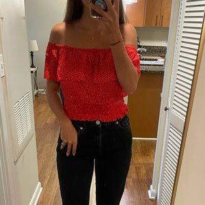 FOREVER21 Red&White polka dot blouse